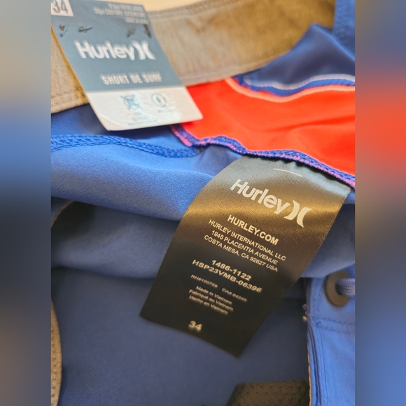 NWT Hurley Men's Swim Board Shorts Blue Red Size 34 - Picture 14 of 14